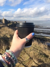 StAnza Poetry Festival - coffee and St Andrews castle