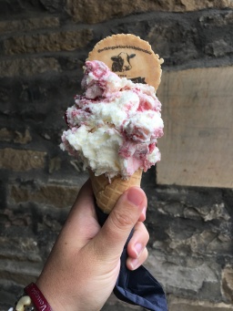 enormous ice cream in a cone